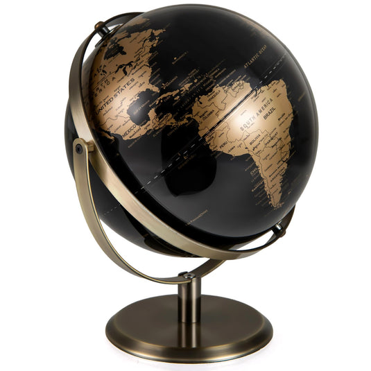 Goplus 9-Inch Metallic Black World Globe w/Metal Stand