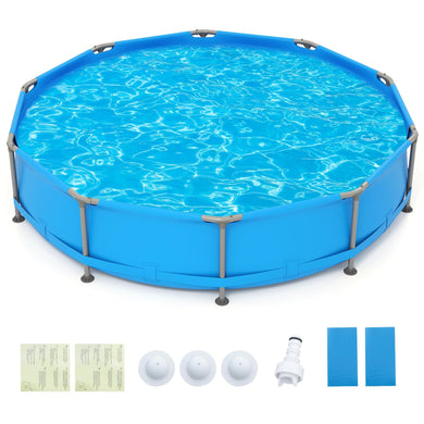 Goplus 12' x 12' x 30'' Metal Frame Above Ground Swimming Pool