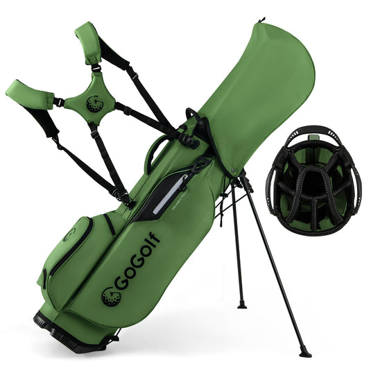 Goplus Golf Stand Bag with 8-Way Top Dividers Rain Hood 5 Pockets