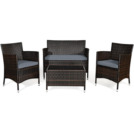 Goplus 4-Piece Rattan Patio Set