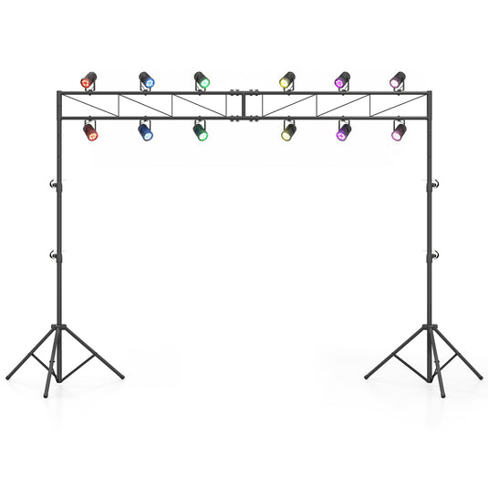 Goplus Lighting Truss System with 12 Lights Hold 110LBS Capacity