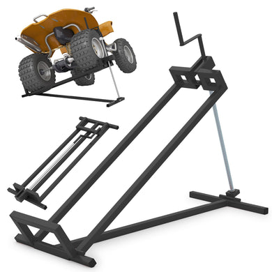 Goplus 880LBS Folding Lawn Mower Lift with Adjustable Height and Manual Handle