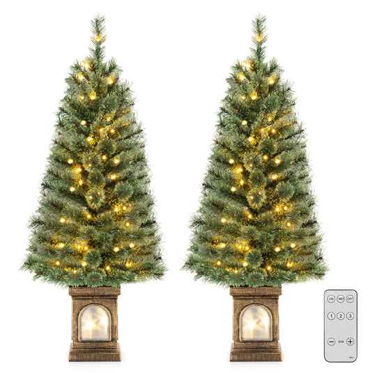Goplus 4ft Pre-Lit Christmas Tree for Entrances
