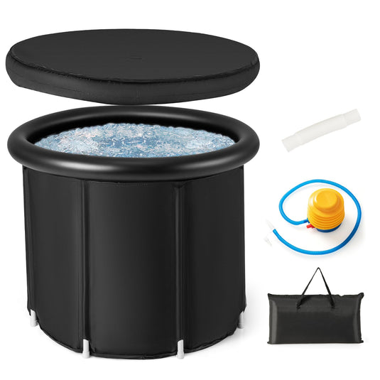 Goplus XL Ice Bath Tub for Athletes, 116 Gal Large Cold Plunge Tub with Cover for Cold Water Therapy Recovery