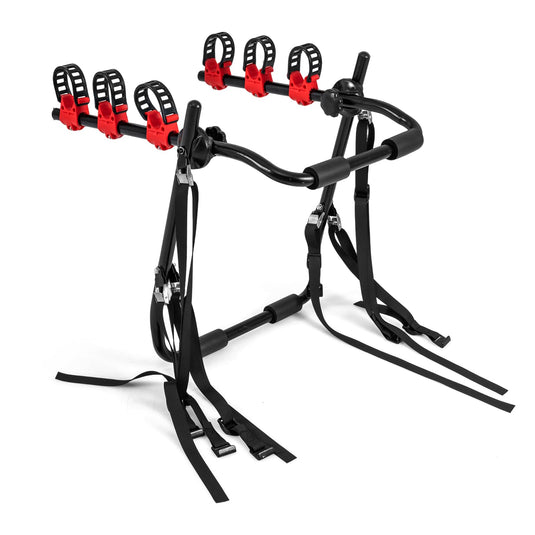 Goplus 3-Bike Trunk Mount Bike Rack Foldable Carbon Steel Bicycle Carrier