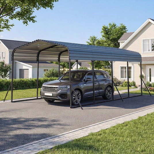Goplus 12 x 20 FT Heavy-Duty Carport Outdoor Galvanized Steel Garage Car Shelter