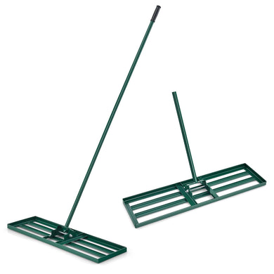 Goplus Lawn Leveling Rake, Heavy Duty Level Lawn Tool w/ Ergonomic Handle for Soil