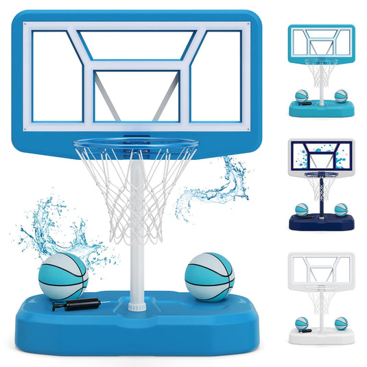 Goplus Shatterproof Outdoor Swimming Poolside Basketball Goal System with 200 LBS Weighted Base