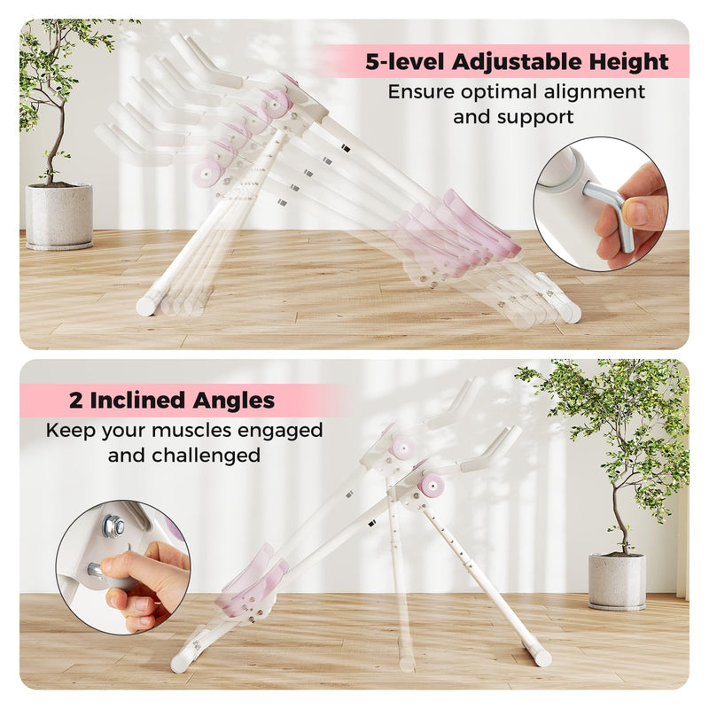 Load image into Gallery viewer, Goplus Adjustable Foldable Ab Workout Equipment with Knee Protection
