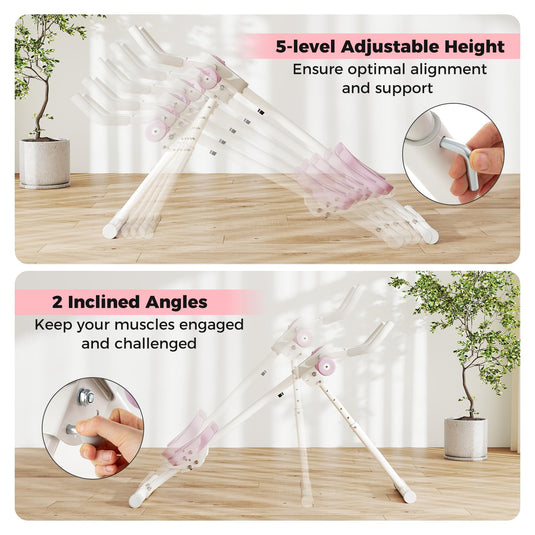 Goplus Adjustable Foldable Ab Workout Equipment with Knee Protection