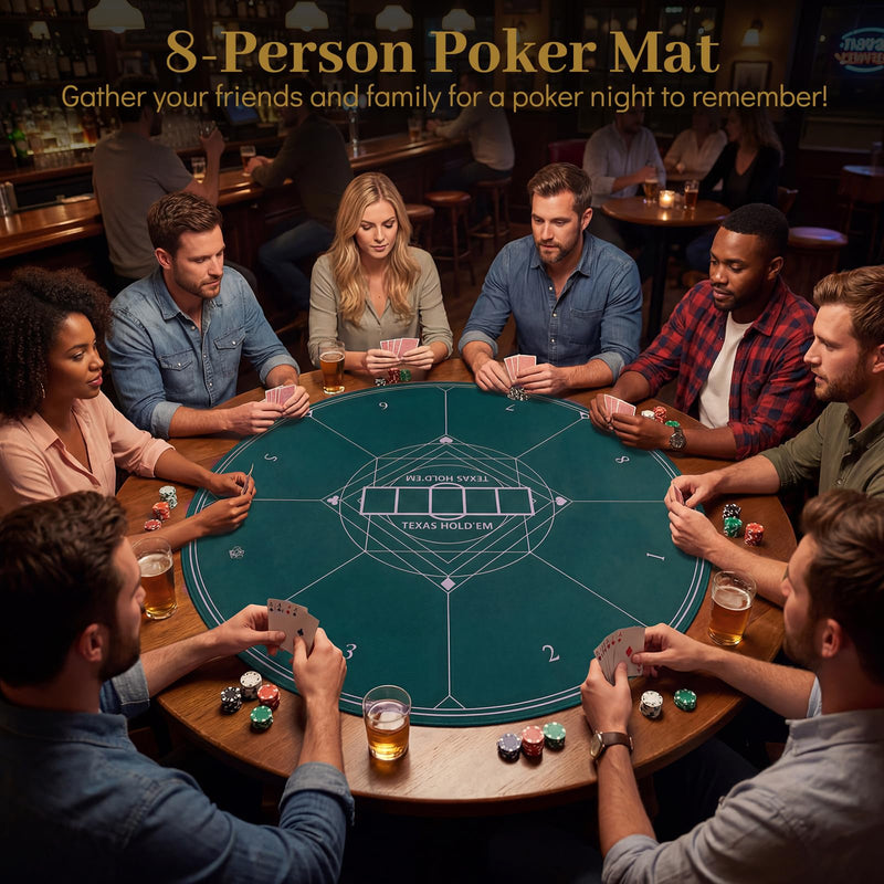 Load image into Gallery viewer, Goplus Round 40"/47"/55" Poker Mat | 8-Player Poker Table Top
