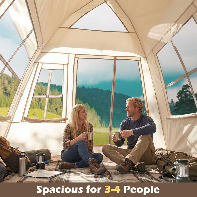 Load image into Gallery viewer, Goplus 4 Person Camping Tent with Rainfly Mesh Windows 2 Doors &amp; Carrying Bag
