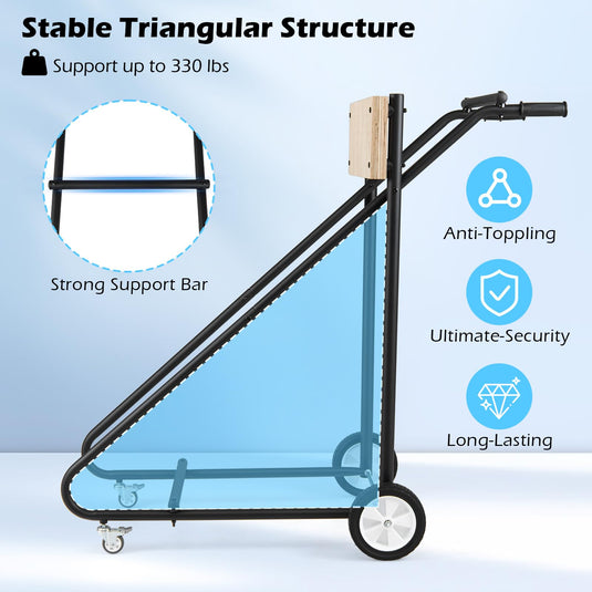 Goplus 330 LBS Boat Motor Stand w/ 4 Rubber Casters for Motor Transportation Repair Maintenance