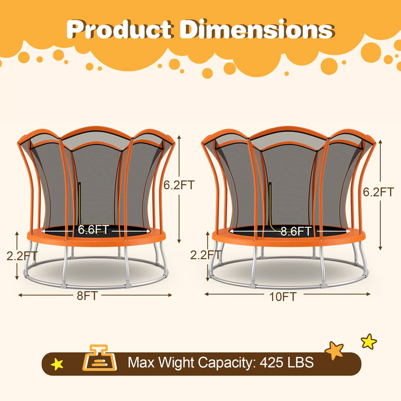 Load image into Gallery viewer, Goplus 8FT/ 10FT Outdoor Trampoline, ASTM Approved Trampoline with Unique Flower Shape

