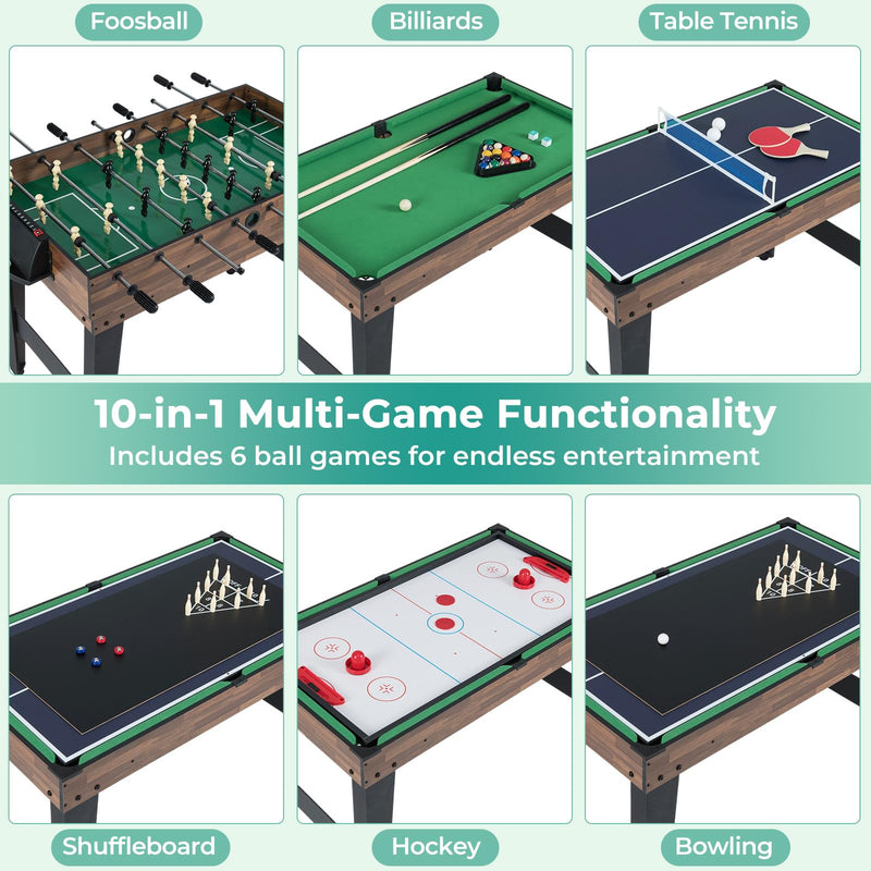Load image into Gallery viewer, Goplus 10-in-1 Combination Multi Game Table Set for Game Night
