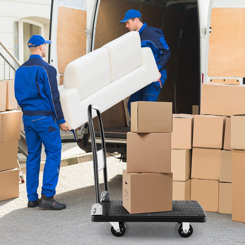 Load image into Gallery viewer, Goplus Folding Push Cart Dolly, Moving Platform Hand Truck, 440 LBS Max Load (28&quot; x 19&quot;)
