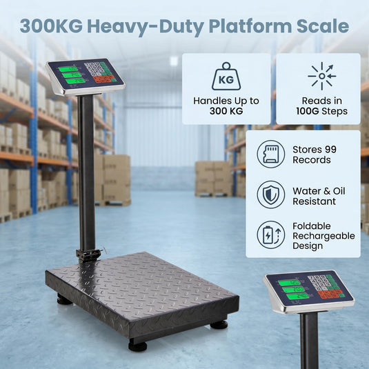 Goplus 660 LBS Foldable Postal Scale | Digital Floor Platform Weighing Scale