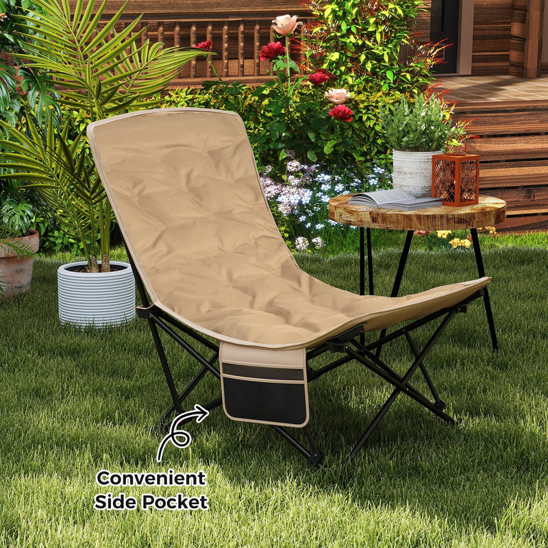 Load image into Gallery viewer, Goplus 4-Position Padded Outdoor Chair with 500 LBS Support Portable Folding Camping Chair
