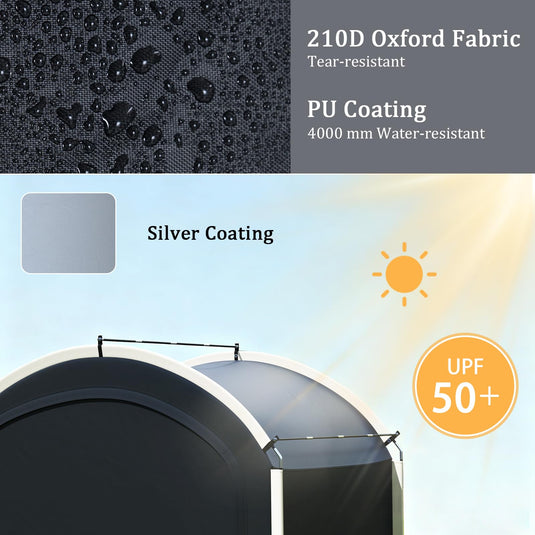 Goplus 7.2 x 4.9 FT Outdoor Bike Storage Sheds w/210D Oxford Fabric PU4000 Waterproof Cover