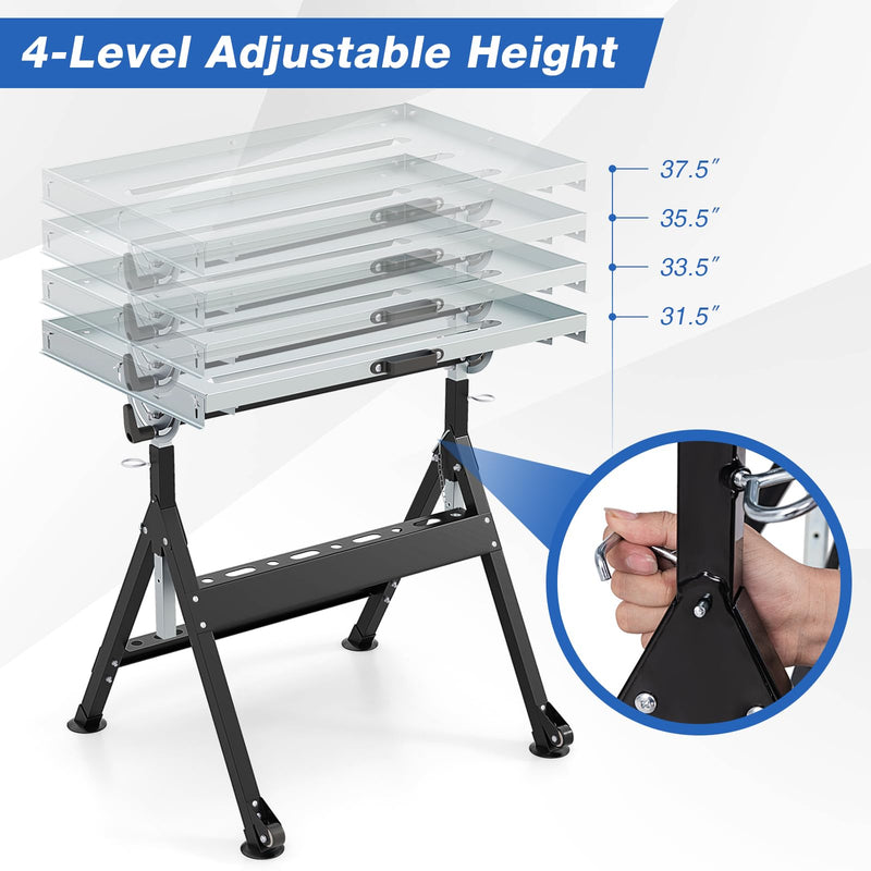 Load image into Gallery viewer, Goplus Folding Welding Table Welding Workbench with 78 x 51 cm Tabletop
