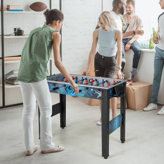 Goplus Foosball Table, Freestanding Soccer Table Game with 2 Footballs