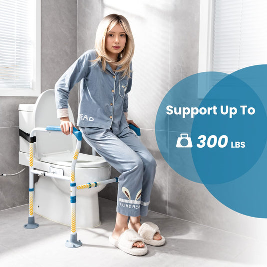 Goplus Toilet Safety Rails, Heavy Duty Toilet Safety Frames & Rails with Handles for Elderly, Handicap and Disabled
