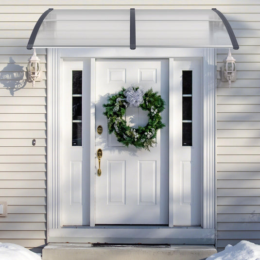 Goplus Awnings for Doors  Window Awning with Rain Snow Sunlight UV Protection