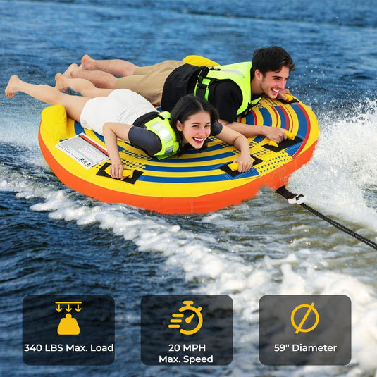 Goplus 1-2 Riders Towable Tube for Boating for Youth Adult