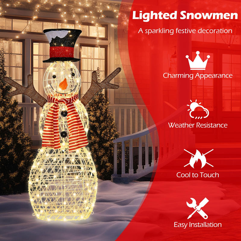 Load image into Gallery viewer, Goplus 3.6 FT Lighted Christmas Snowman with 80 LED Lights
