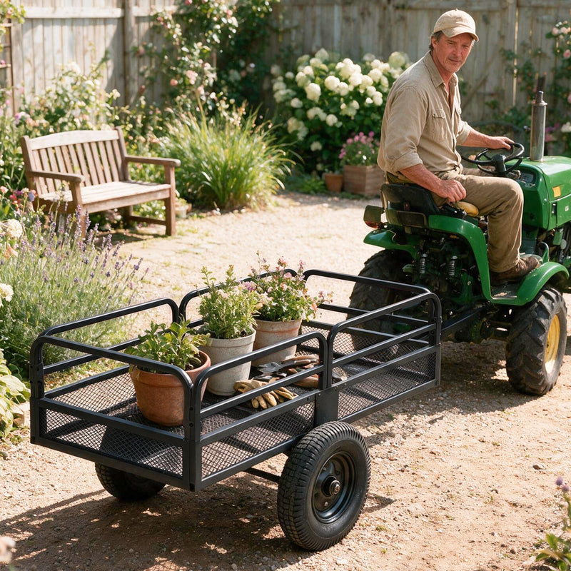 Load image into Gallery viewer, Goplus 1540 LBS Capacity 17.6 Cu. Ft Heavy Duty Metal Dump Cart Trailer
