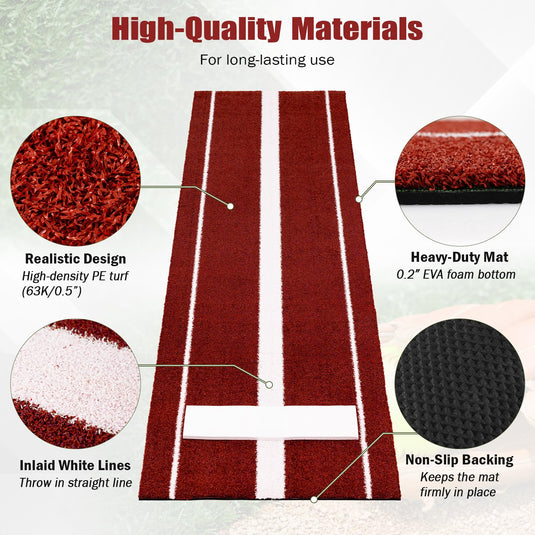 Goplus 10 x 3 FT Softball Pitching Mat for Indoor Outdoor Practice