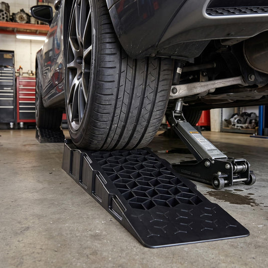 Goplus 2-Pack 2.5"/6.4" Lift Low Profile Car Ramps | 22000 Lbs GVW Capacit