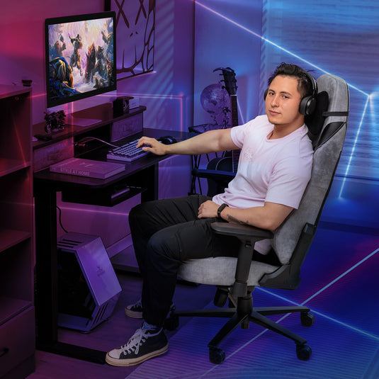 Goplus 360° Swivel Height Adjustable Computer Gamer Chair with Adjustable Lumbar Support