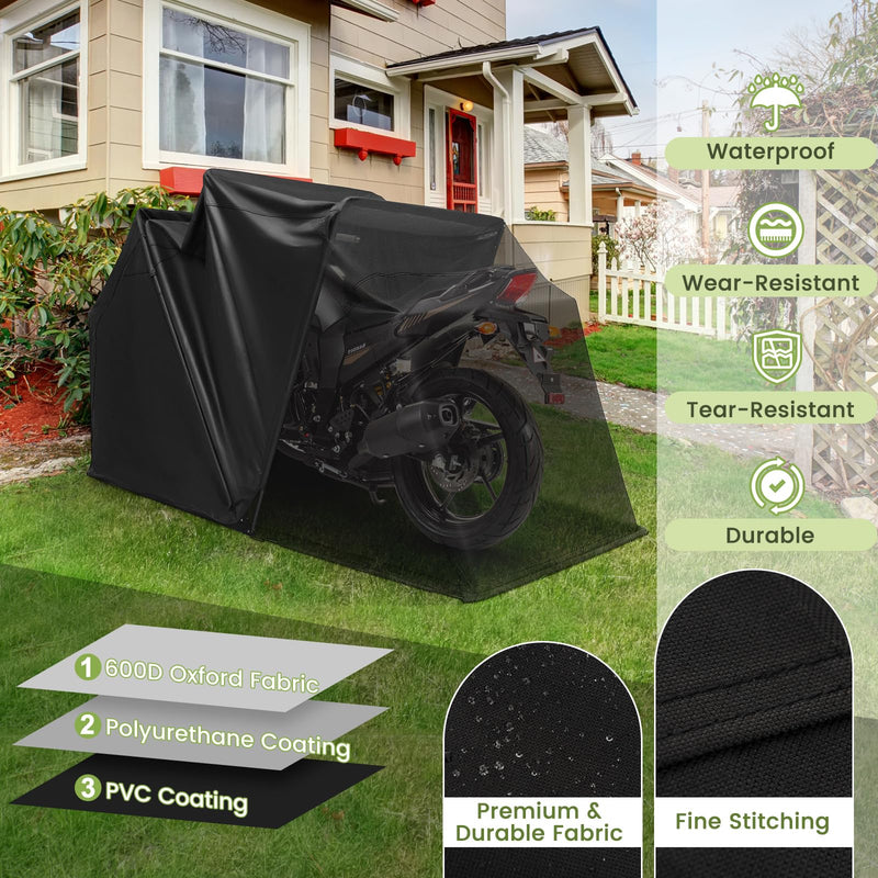 Load image into Gallery viewer, Goplus Motorcycle Shed, Waterproof Motorcycle Garage with 600D Oxford Fabric
