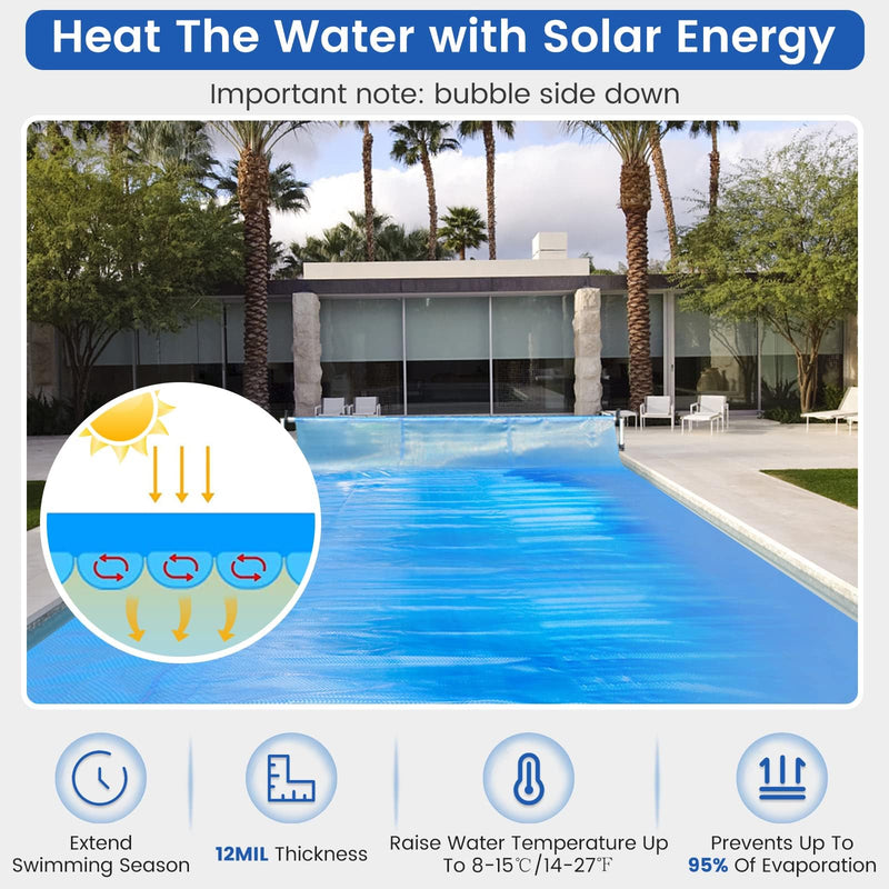 Load image into Gallery viewer, Goplus 12 x 24 FT Solar Blanket 12 Mil with Carrying Bag for In-Ground and Above-Ground Swimming Pools
