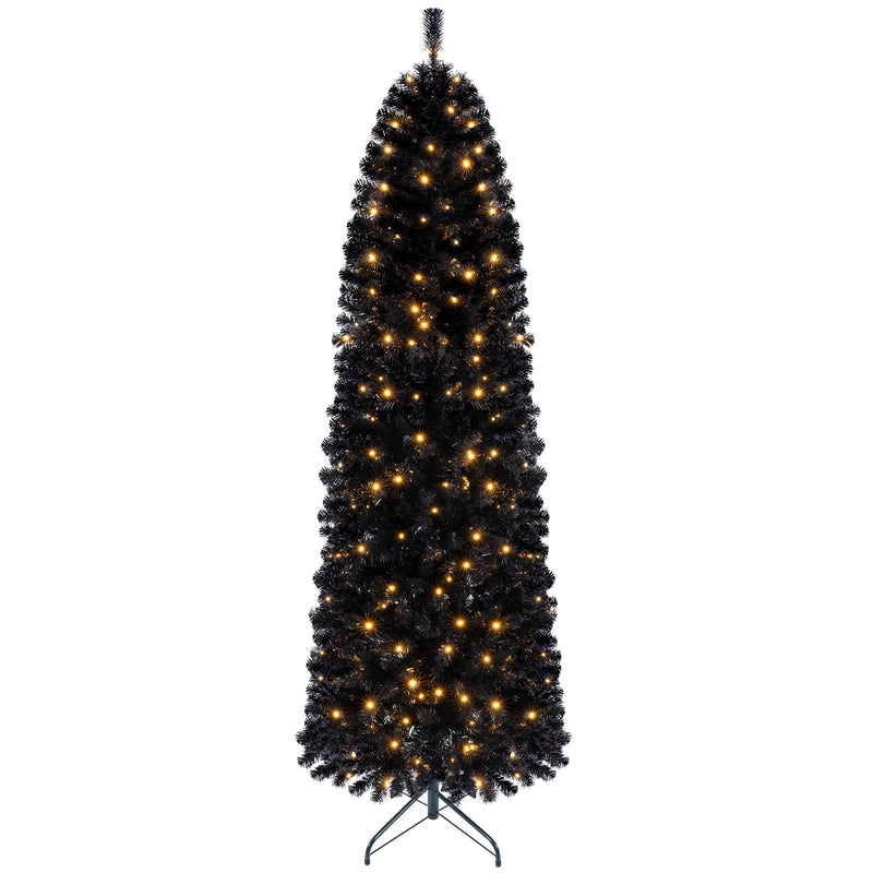 Load image into Gallery viewer, Goplus 7FT/8FT Pencil Christmas Tree with 8 Lighting Modes | Slim Artificial Fir Xmas Tree
