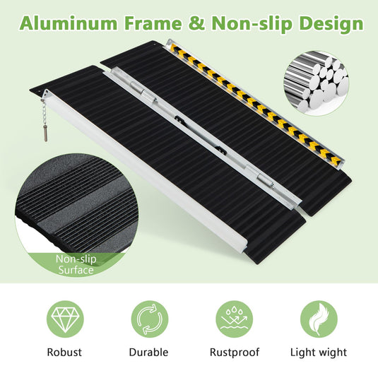 Goplus Portable Aluminum Wheelchair Ramp