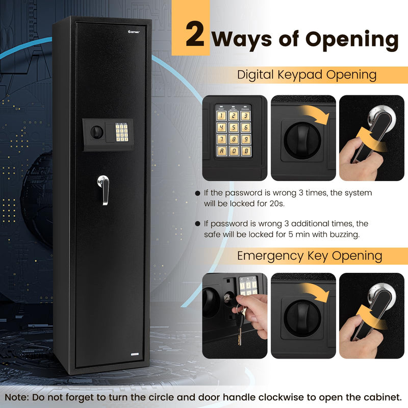 Load image into Gallery viewer, Goplus Gun Safe, 5-Gun Rifle Safe w/Ammo Lock Box
