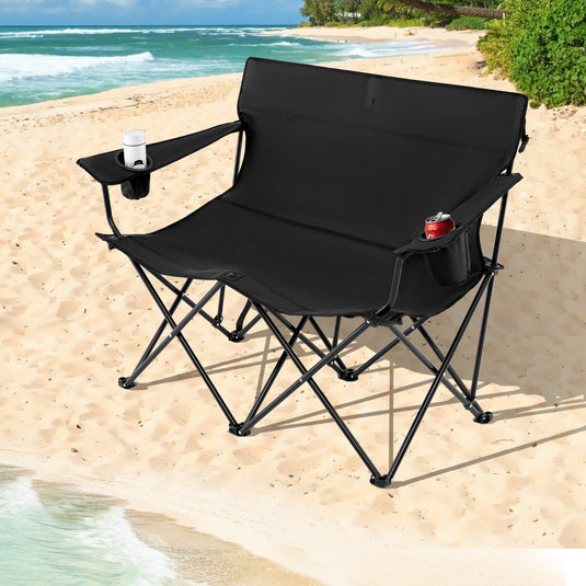 Goplus Double Camping Chair Oversized Heavy Duty Camping Loveseat