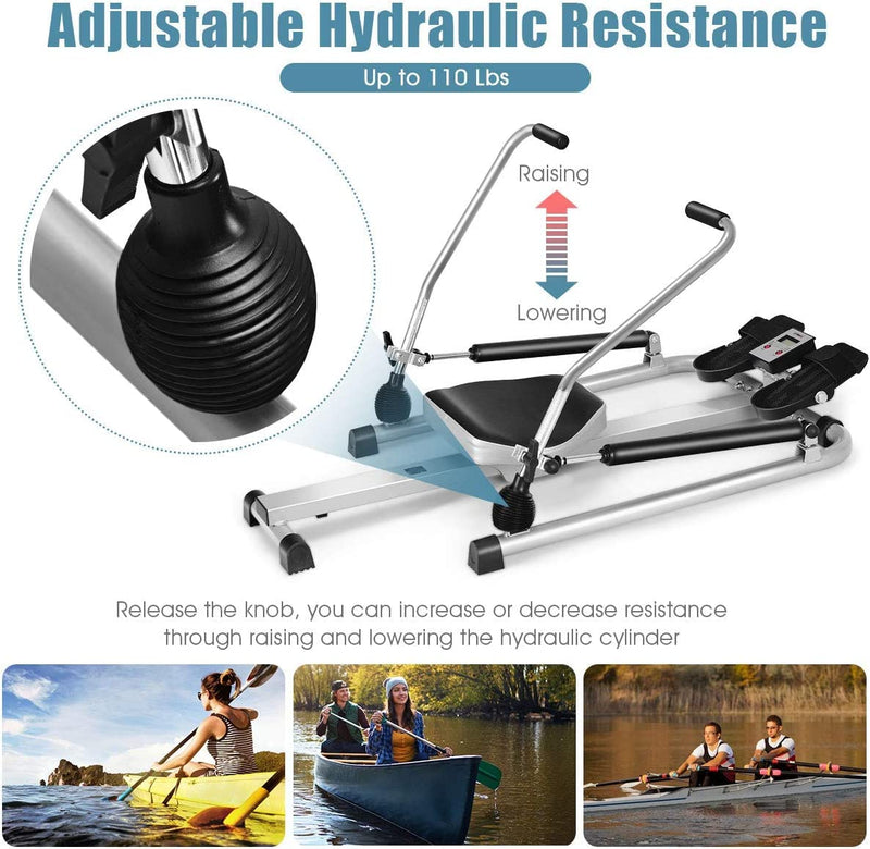 Load image into Gallery viewer, Goplus Hydraulic Rowing Machine Rower with LCD Monitor
