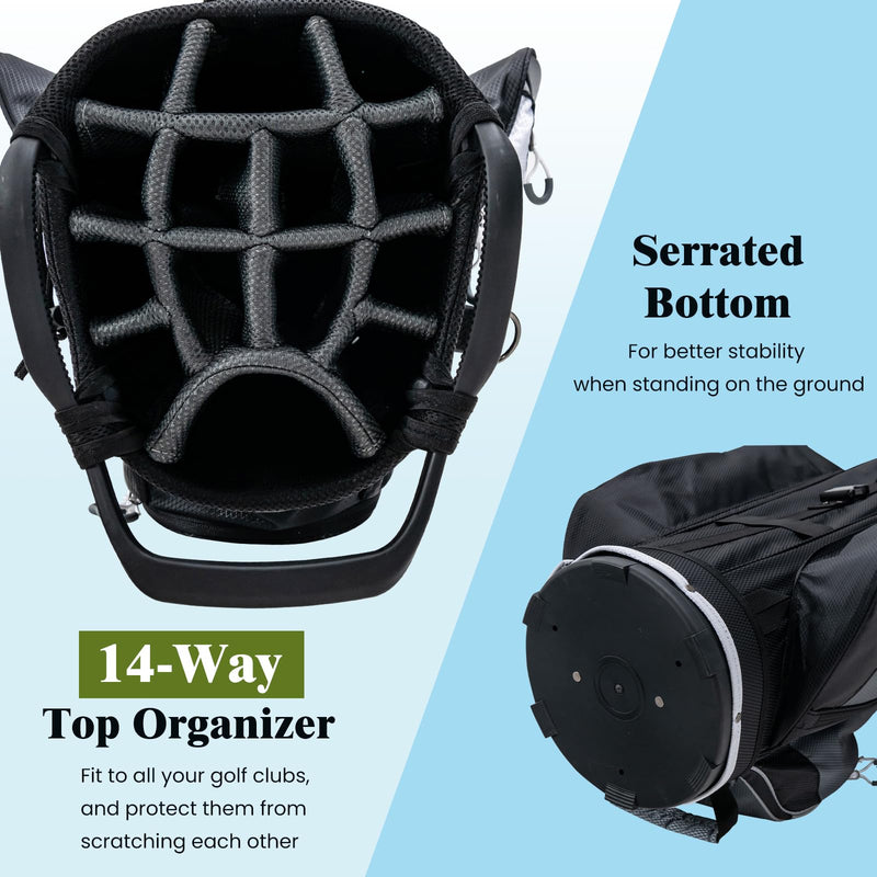 Load image into Gallery viewer, Goplus Golf Cart Bag with 14-Way Top Dividers, Golf Club Bag with 7 Zippered Pockets Including Cooler Bag

