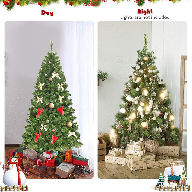 Load image into Gallery viewer, Goplus Artificial Christmas Tree, Unlit Premium Hinged Spruce Xmas Tree with Solid Metal Stand, for Outdoor and Indoor Decor
