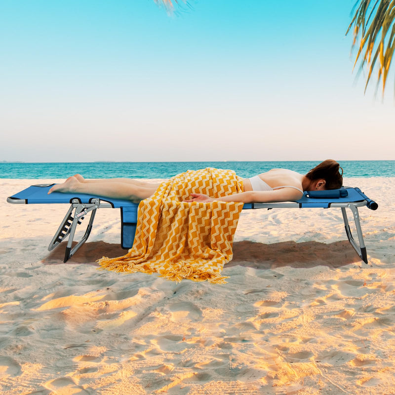 Load image into Gallery viewer, Goplus Lounge Chairs for Outside, 5-Position Tanning Chair w/Face &amp; Arm Hole
