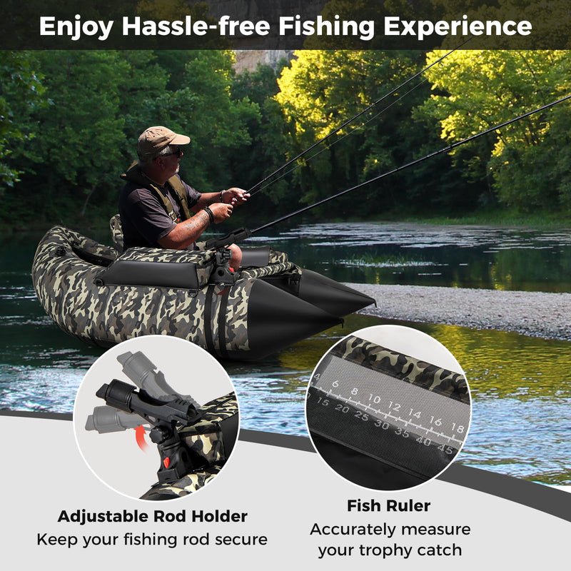 Load image into Gallery viewer, Goplus Inflatable Float Tube, Fishing Belly Boat, Fishing Float Tube for Angling, 350LBS Load Capacity

