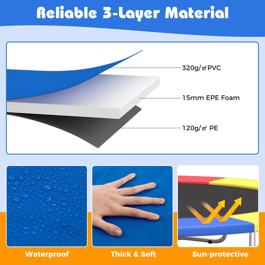 Goplus Trampoline Pad Replacement No Holes for Poles