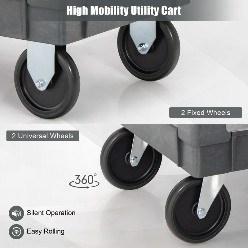 Load image into Gallery viewer, Goplus Service Utility Cart, 2-Tier Heavy-Duty PP Rolling Cart with 550 LBS Capacity, 2 Universal Wheels
