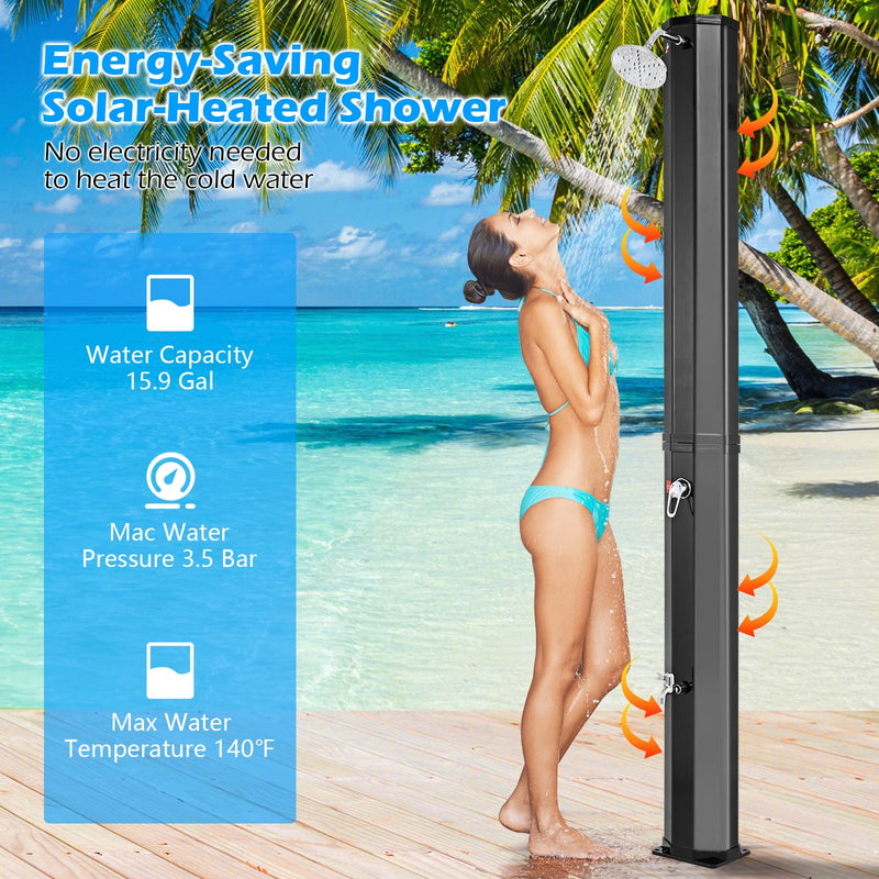 Load image into Gallery viewer, Goplus 15.9 Gallon/60 L Solar Heated Outdoor Shower
