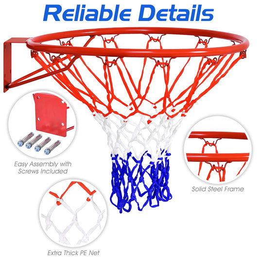 Goplus Replacement Basketball Rim Net, 18inch Portable Basketball Hoop