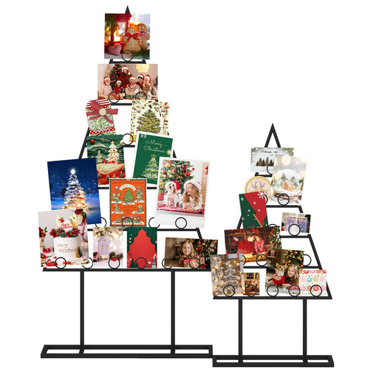 Goplus 2 Pack Christmas Tree Photo Holder with 36 Round Clips
