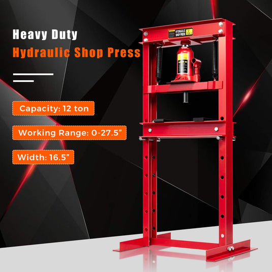 Goplus 12 Ton Hydraulic Shop Floor Press Floor Stand Jack for Gears and Bearings